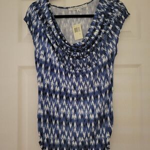 Max Studio Striped Ruched Elbow Sleeve Top~Size S‎